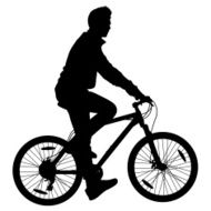 Silhouette of a cyclist male N10