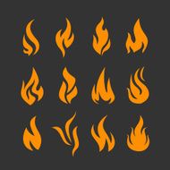Set of symbols flame