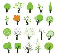 Set of tree icons Vector illustration N2