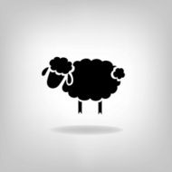 black silhouette of sheep N6