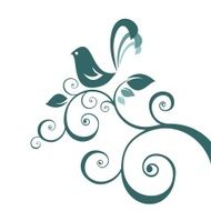 bird and floral pattern