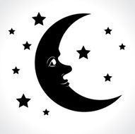 Moon icon isolated on white background