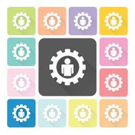 Gear people Icon color set vector illustration