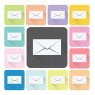 Mail Icon color set vector illustration