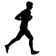 Silhouettes Runners on sprint men N14