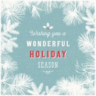 Holiday Frame Background with Evergreen Branches