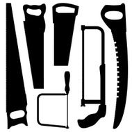 Hand saws silhouettes