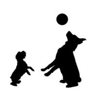 Vector silhouette of a dog N172