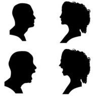 Vector silhouettes people N34