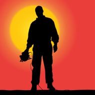 Vector silhouette of a worker N16