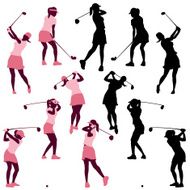 women golfers playing golf