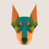 Bright colored abstract doberman polygonal background