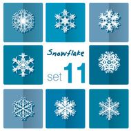 Snowflake icon Winter theme snowflakes of different shapes N21