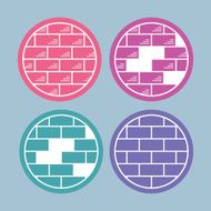 Brick wall Vector icons