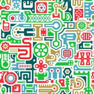 Vector set of abstract industrial colored items