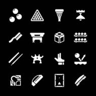 Set icons of billiards snooker and pool