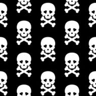 Skull Seamless pattern Vector background white black
