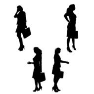 Vector silhouette of businesswoman N127