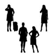 Vector silhouette of businesswoman N128