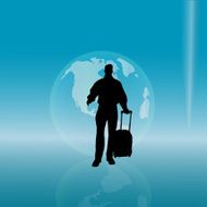 Vector silhouette of a businessman N25