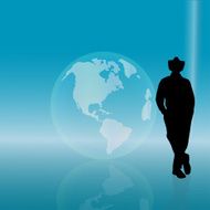 Vector silhouette of a businessman N26