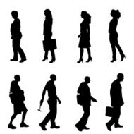 Vector silhouettes of different people N83