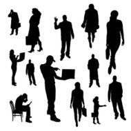Vector silhouette of businessman N102