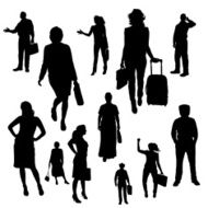 Vector silhouette of businessman N103
