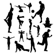 Vector silhouettes of people N193