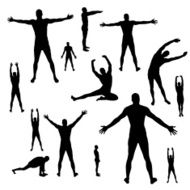 Vector silhouettes of people N194