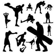 Vector silhouettes of people N195
