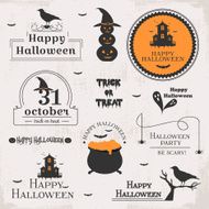 Set of halloween labels
