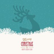 reindeer merry christmas snowy background N3