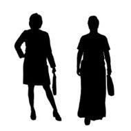 Vector silhouette of woman N361