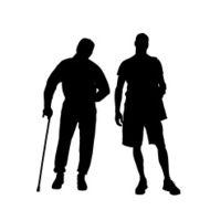 Vector silhouette of man N164