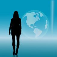 Vector silhouette of businesswoman N129