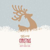 reindeer merry christmas snowy background N4