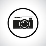 Vintage photo camera in a circle