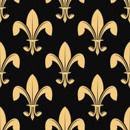 Seamless pattern of classical golden fleur de lys