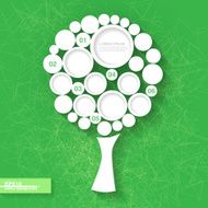 Infographic template with origami tree