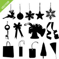 silhouette christmas decoration vector