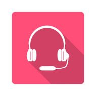 Headphones with microphone icon