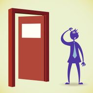 Man with a open door