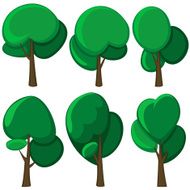 Set of vector cartoon trees