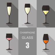Wine glass cup flat icon design N2