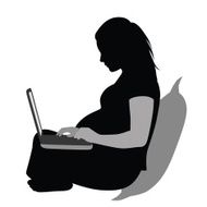 Researching Birth And Motherhood On Laptop