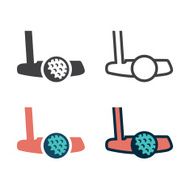 Golf Putter With Ball Icon