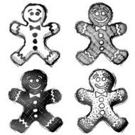 Hand drawn gingerbread man N2