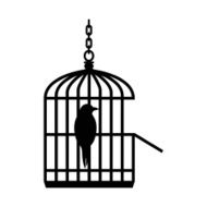 Bird in open birdcage - VECTOR