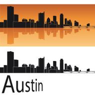 Austin skyline in orange background